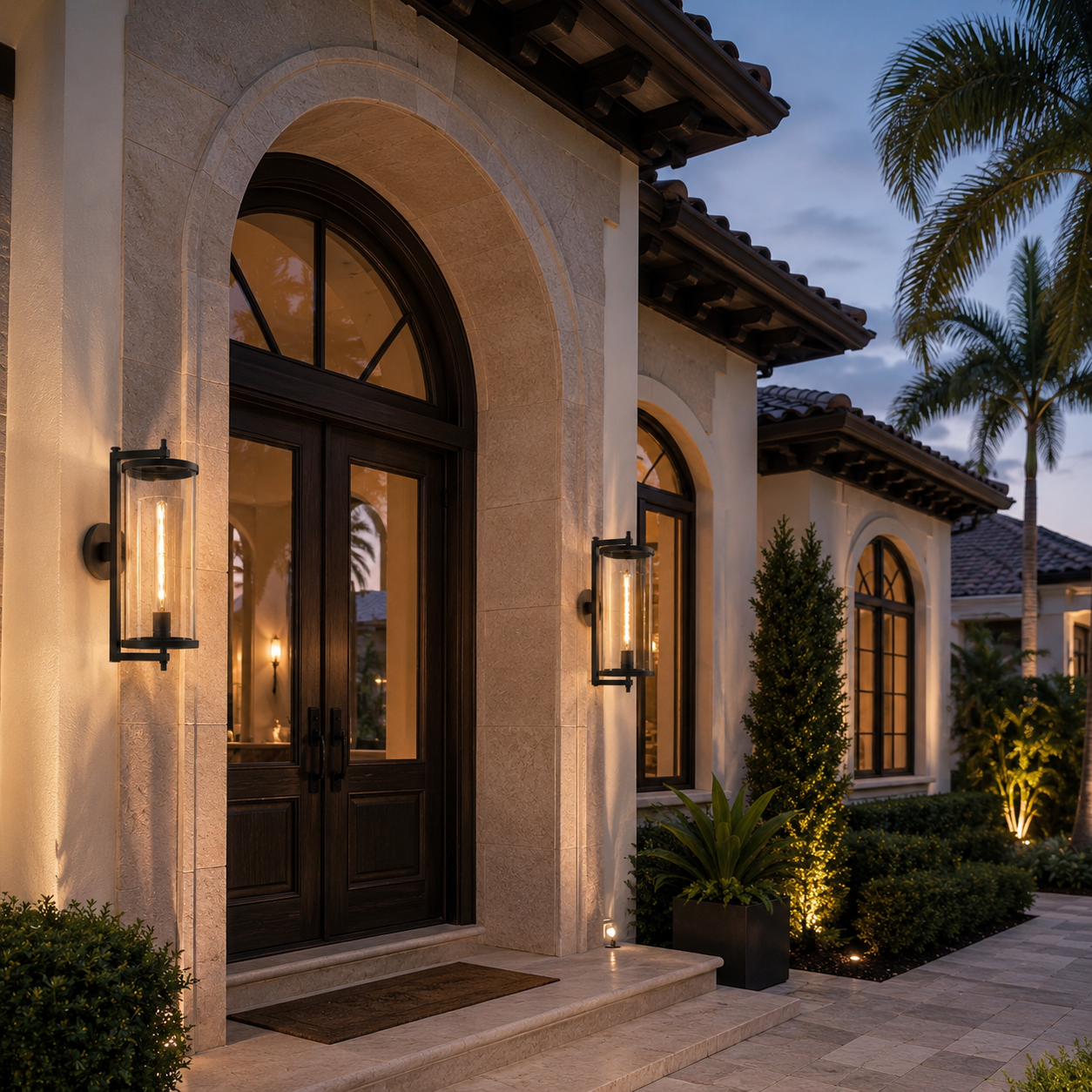 Devauxy Outdoor Round Sconce