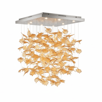 Multicolor Crystal Spiral Maple Leaf Chandelier