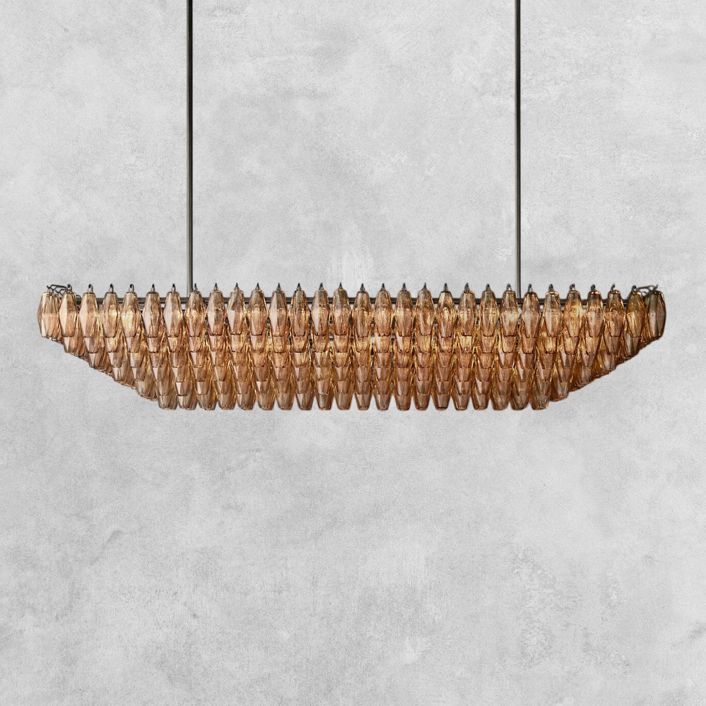 Kiaris Glass Tiered Rectangular Chandelier 54'' 74''