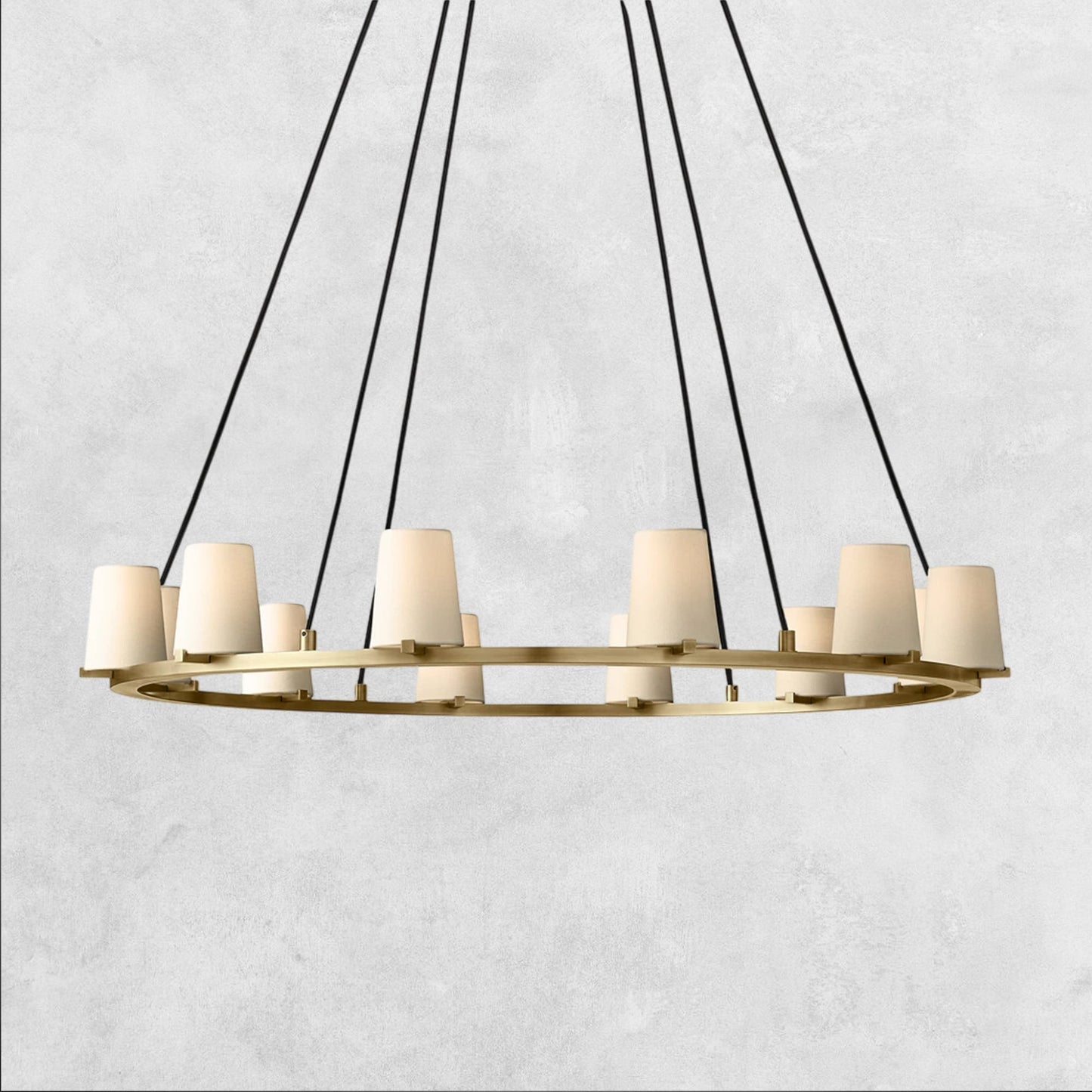 Pauilla Fabric Shade Round Chandelier 36" 48" 60″