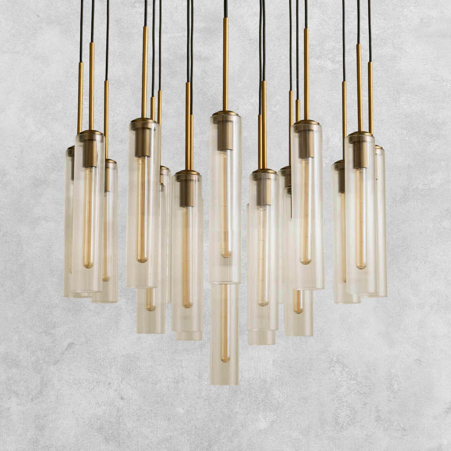 Colleena Fluted Glass Round Chandelier