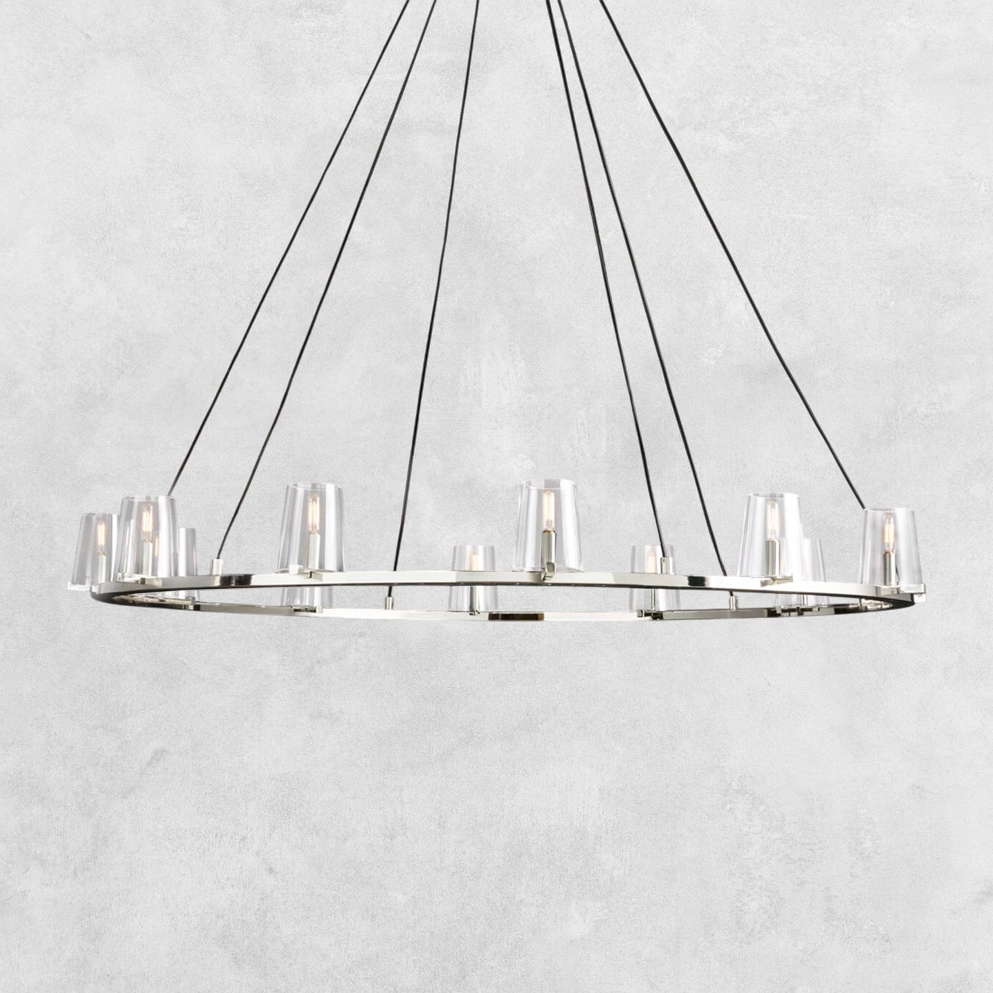 Pauilla Modern Clear Glass Round Chandelier 36'' 48‘’ 60‘’