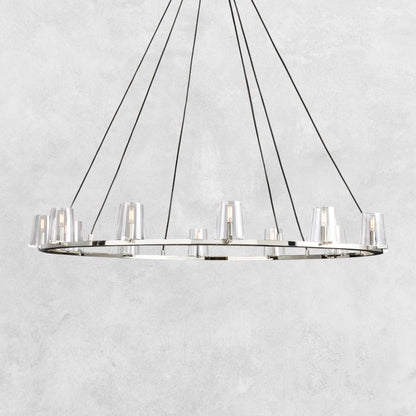 Pauilla Modern Clear Glass Round Chandelier 36'' 48‘’ 60‘’