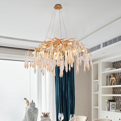 Agnes Brass Branch Crystal Chandelier
