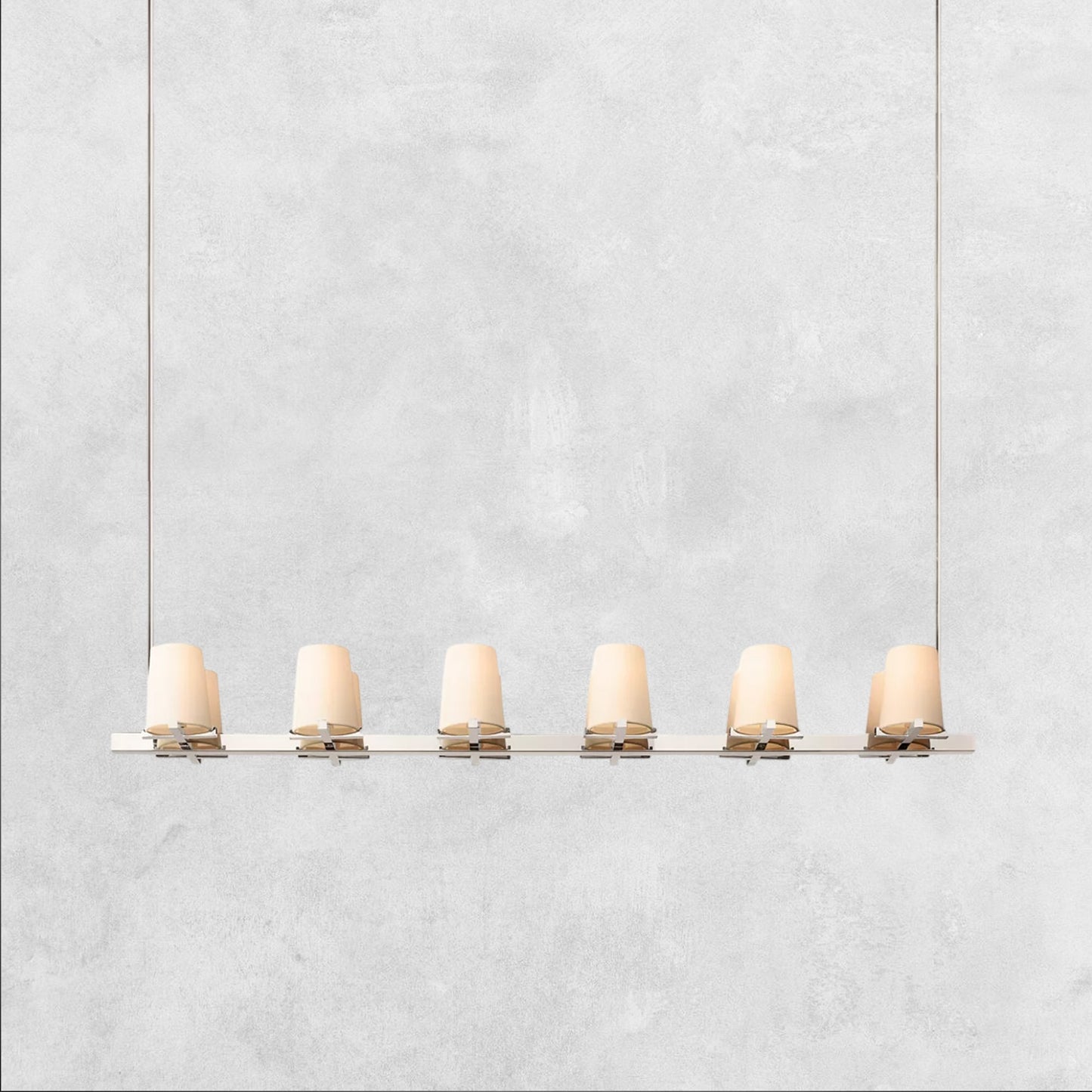 Pauilla Fabric Shade Linear Chandelier 49" 60”