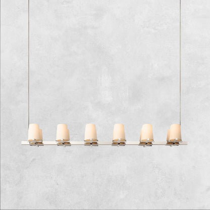 Pauilla Fabric Shade Linear Chandelier 49" 60”