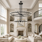 Arcuphoe Series Round Two-tierd Wagon Wheel Chandelier