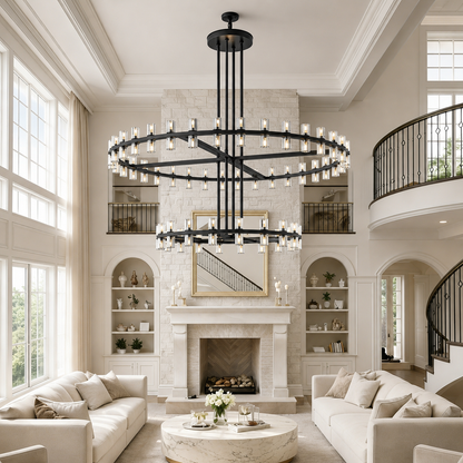 Arcuphoe Series Round Two-tierd Wagon Wheel Chandelier