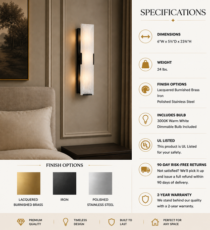 Hadilor Calcite Linear Sconce