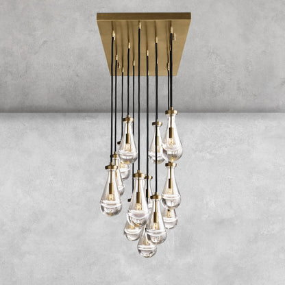 Raindrop Glass Linear Chandelier 54'' 72''