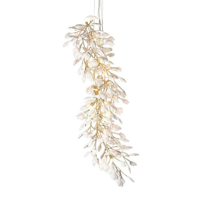 Ceramic Gingko Staircase Branch Chandelier
