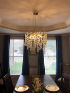 French Branch Crystal Chandelier with Elegant Crystal Leaves
