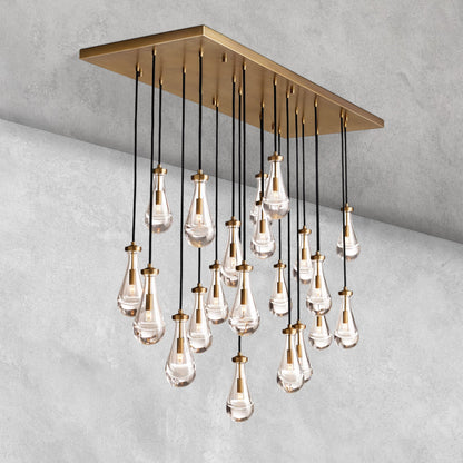 Raindrop Glass Linear Chandelier 54'' 72''