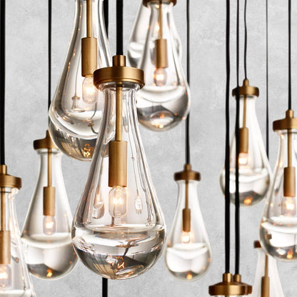 Raindrop Glass Linear Chandelier 54'' 72''