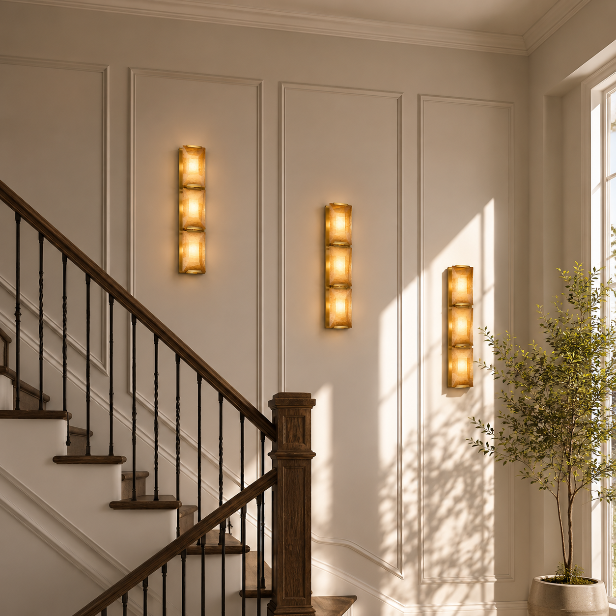 Hadilor Calcite Triple Sconce