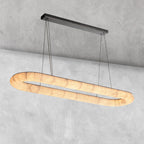 Riora Lisse Alabaster Oval Chandelier 57" 74"