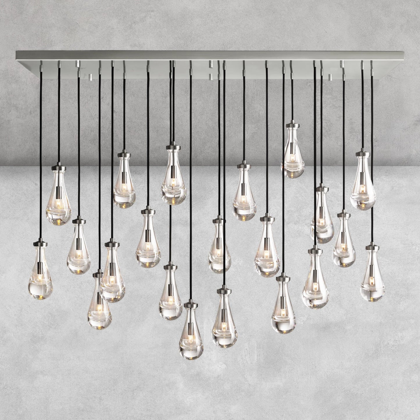 Raindrop Glass Linear Chandelier 54'' 72''
