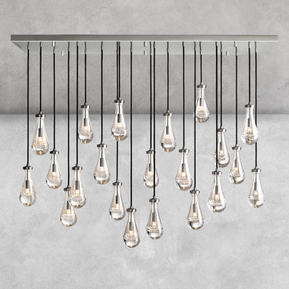 Raindrop Glass Linear Chandelier 54'' 72''