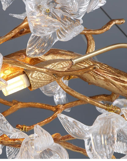 TLL Branch Petal Crystal Round Chandelier