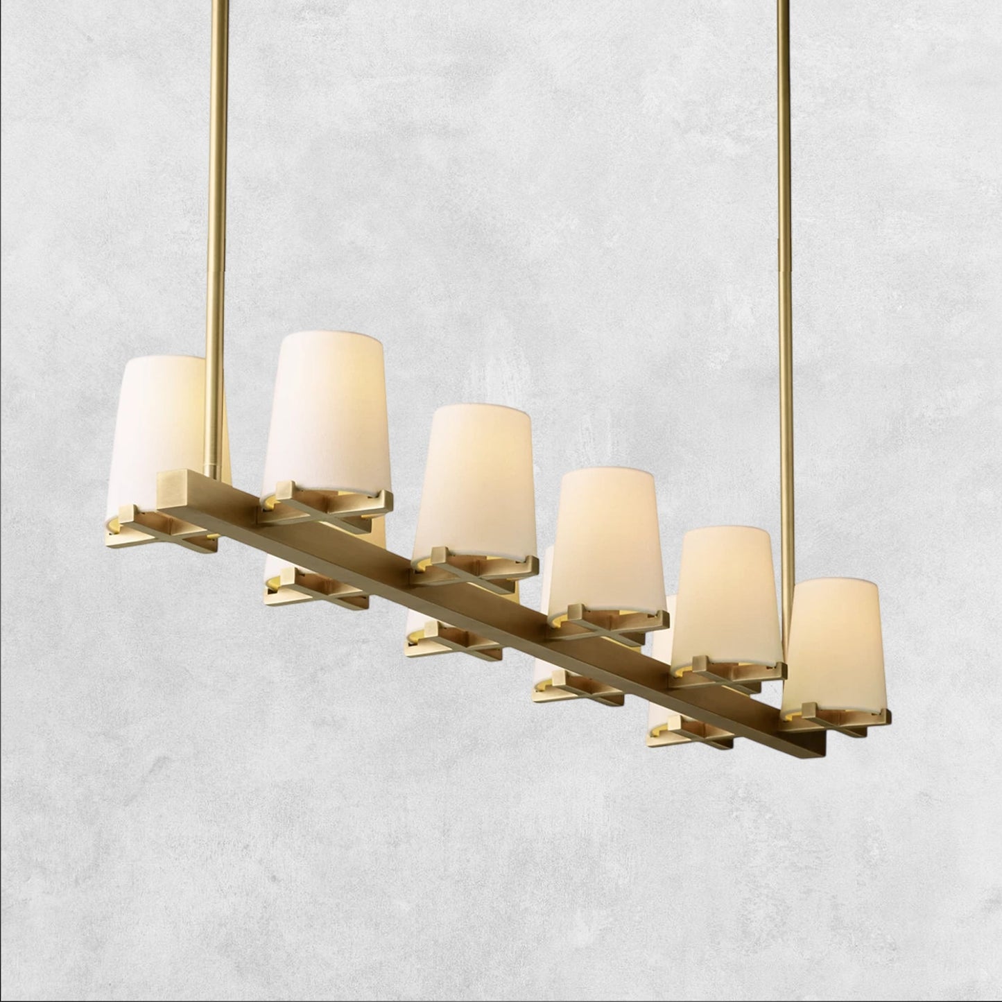 Pauilla Fabric Shade Linear Chandelier 49" 60”