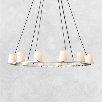 Pauilla Fabric Shade Round Chandelier 36" 48" 60″