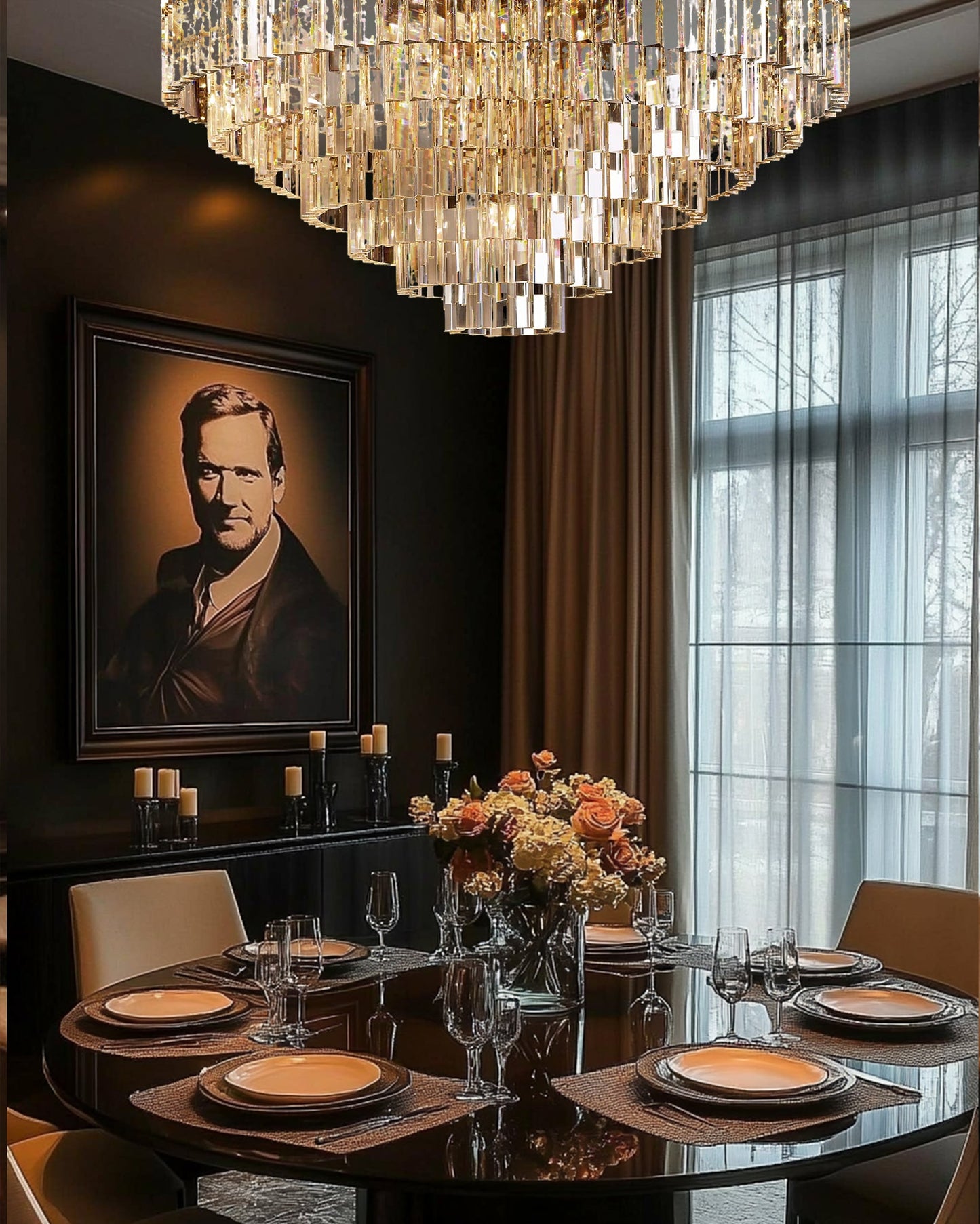 1920s Diomond Round Chandelier