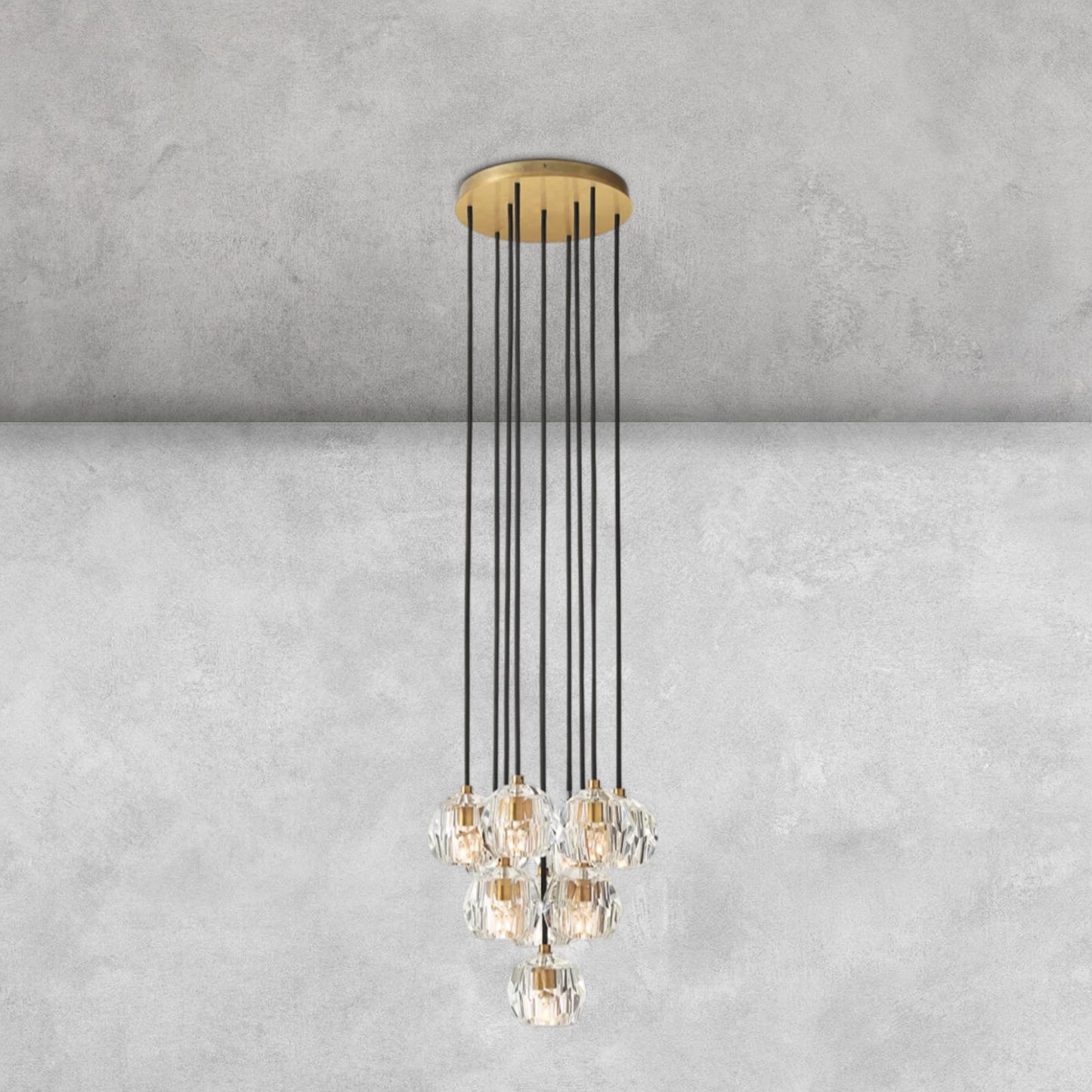 Bouble De Crystal Round Cluster Chandelier