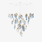 Galaxy Ocean Drift Blown Glass Crystal Spiral Chandelier