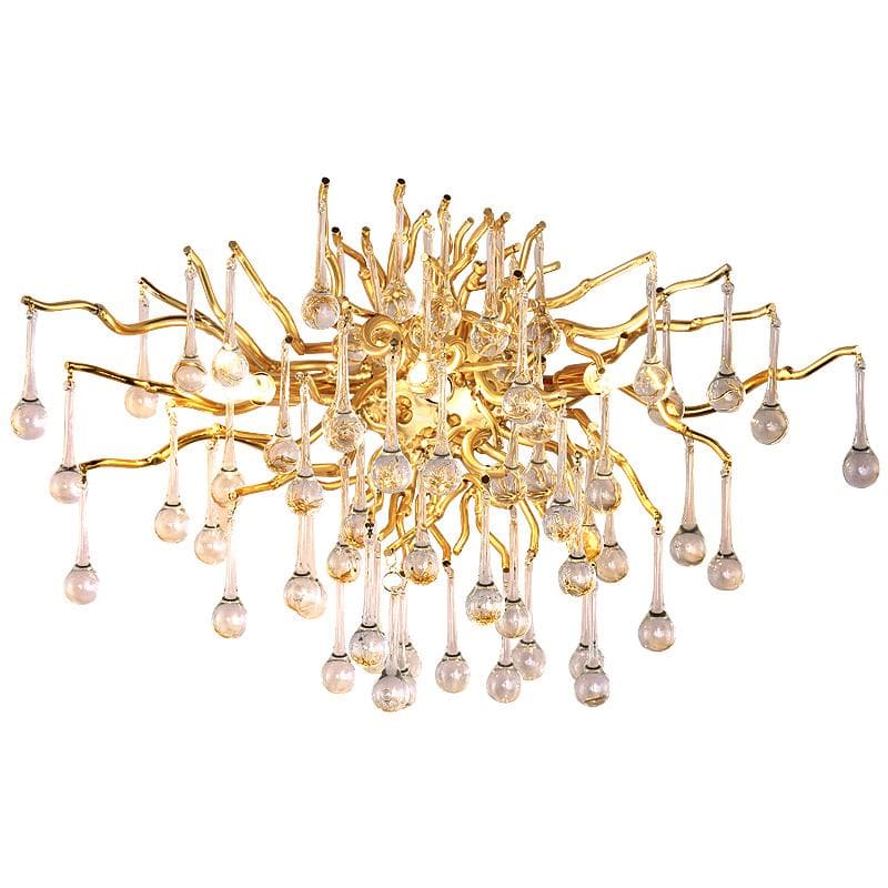 Rain Tree Crystal Teardrop Wall Sconce Gold Diameter 17"