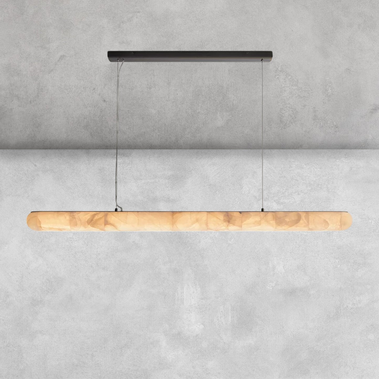 Riora Lisse Alabaster Linear Chandelier 60" 80"