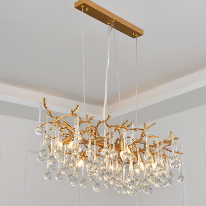 Avis Clear Crystal Branch Chandelier