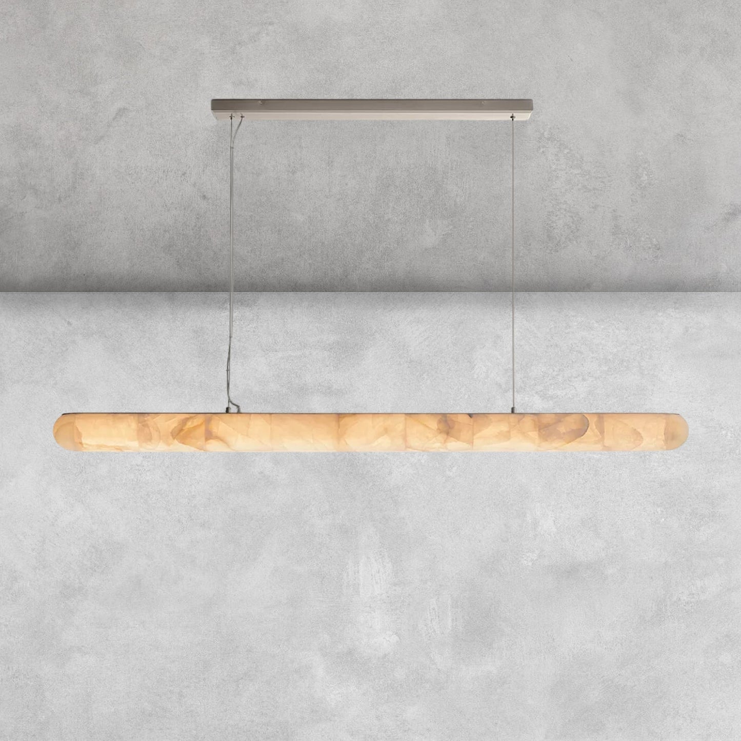 Riora Lisse Alabaster Linear Chandelier 60" 80"