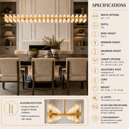 Arcuphoe LED Rectangular Chandelier
