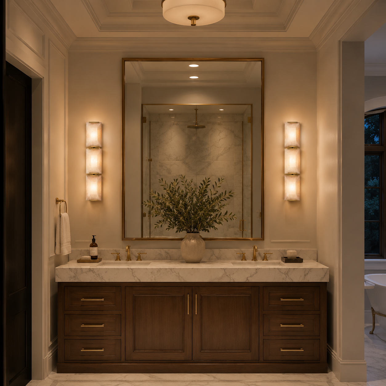 Hadilor Calcite Triple Sconce