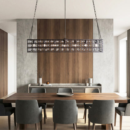 Aubrey Rectangular Chandelier 7 Light