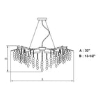 New Light Luxury Crystal Geometric Chandelier for Living Room/Dining Room/Bedroom
