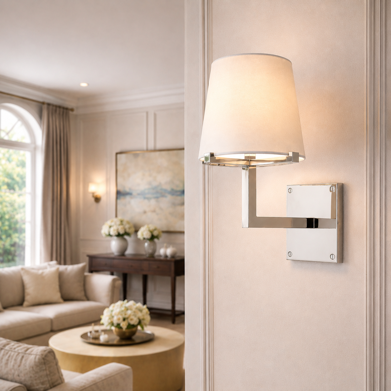 Parenlace Fabric Shade Grand Sconce