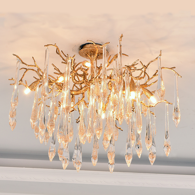 Agnes Brass Branch Crystal Ceiling Light