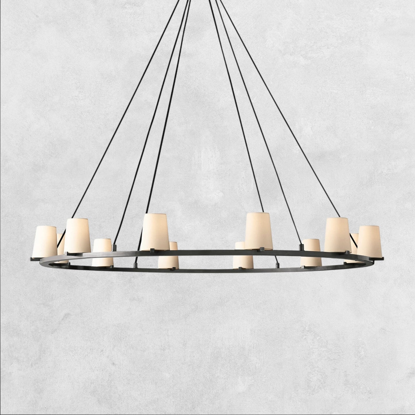 Pauilla Fabric Shade Round Chandelier 36" 48" 60″