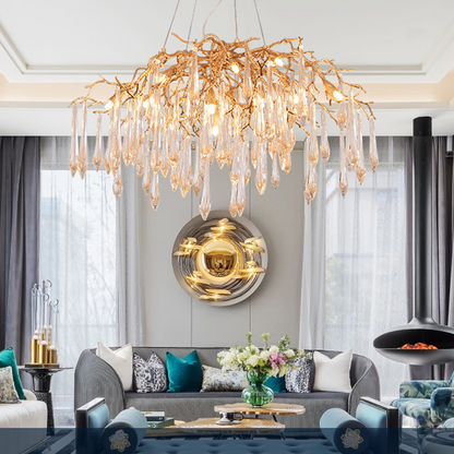 Agnes Brass Branch Crystal Chandelier
