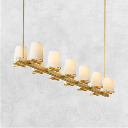 Pauilla Fabric Shade Linear Chandelier 49" 60”