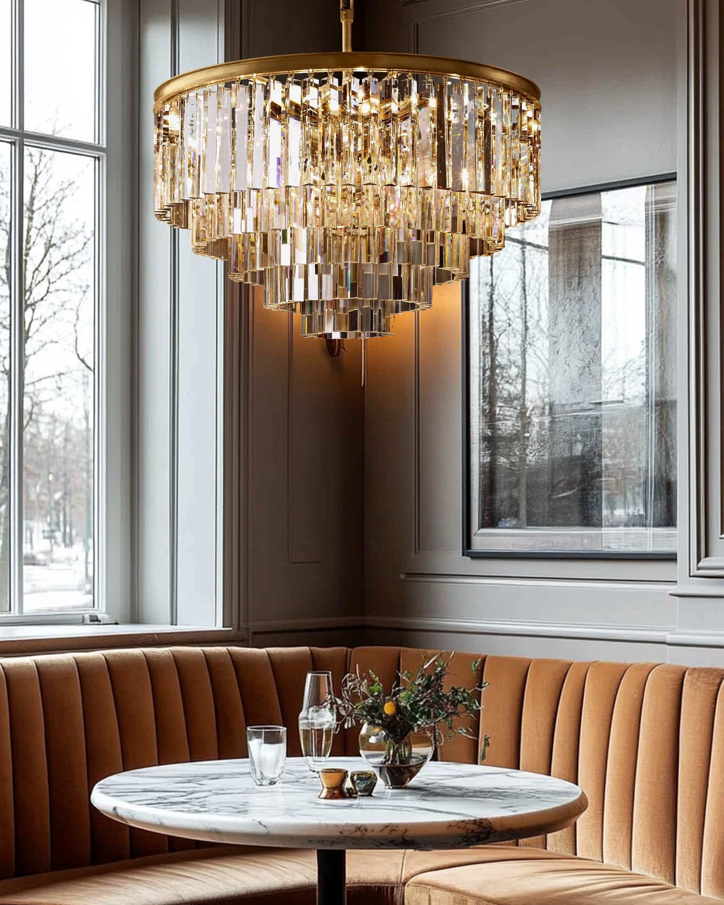 1920s Diomond Round Chandelier