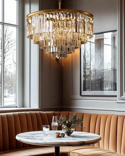 1920s Diomond Round Chandelier