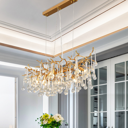 Avis Clear Crystal Branch Chandelier