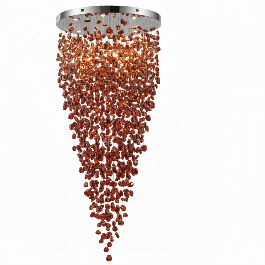 Crystal Stone Crystal Spiral Chandelier