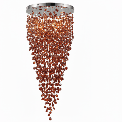 Crystal Stone Crystal Spiral Chandelier