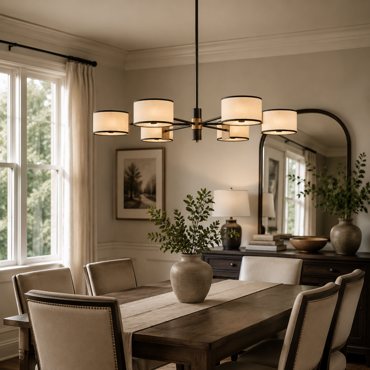 Daphne Fabric Round Chandelier