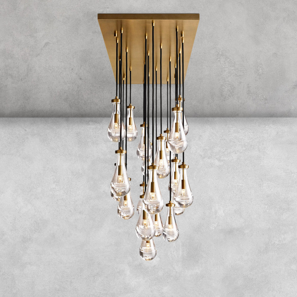 Raindrop Glass Linear Chandelier 54'' 72''