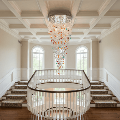 Crystal Stone Crystal Spiral Chandelier