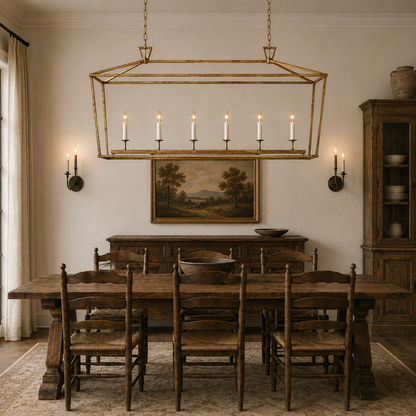 19Th CC. English Openwork Rectangular Chandelier